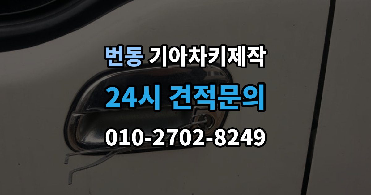 번동 기아 차키 제작 분실 대비를 위한 현실적인 보관법