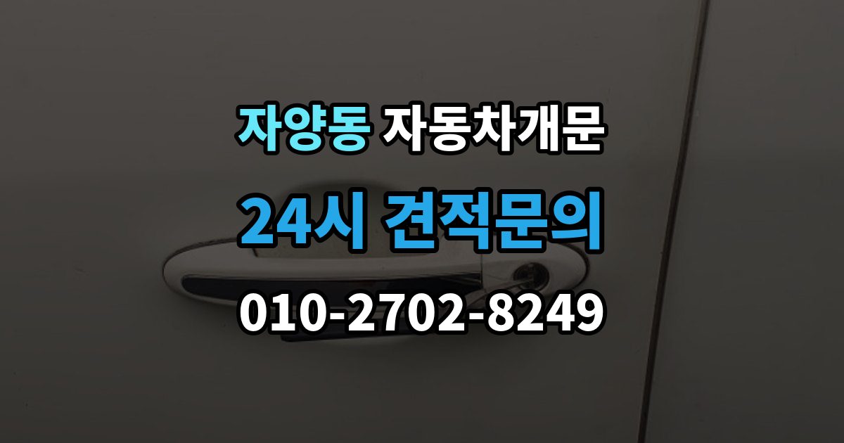 광진구 자양동 자동차 문 잠김 스마트키 인식 불량으로 인한 잠김 사례