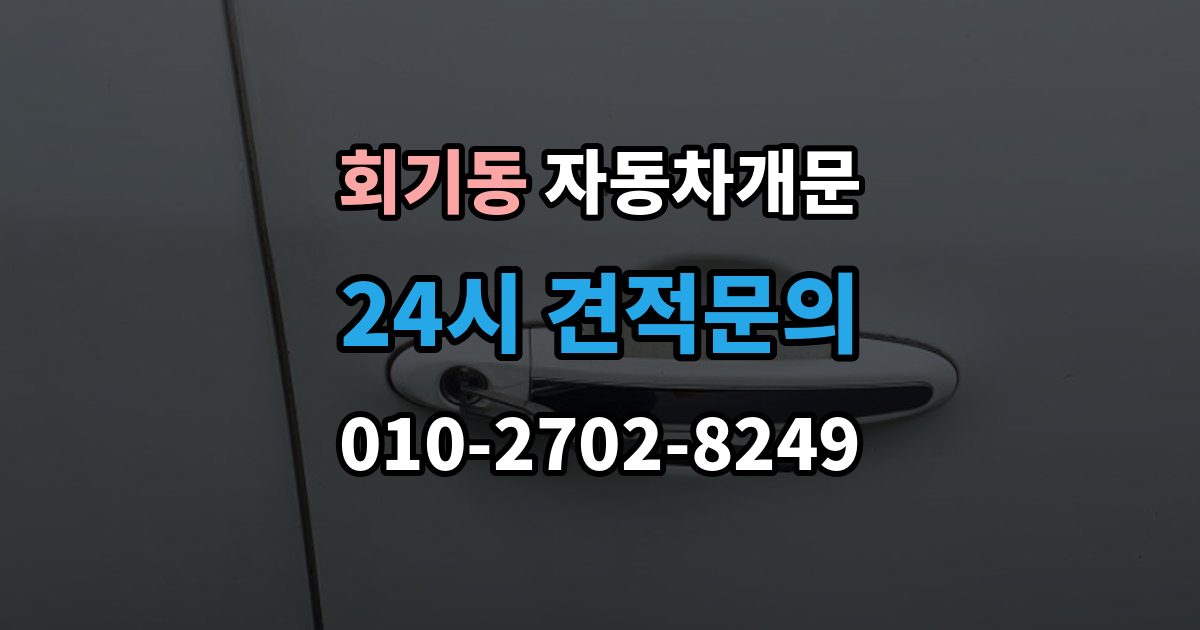 회기동 차 문 잠겼을 때 보험사 긴급출동과 전문업체 비교