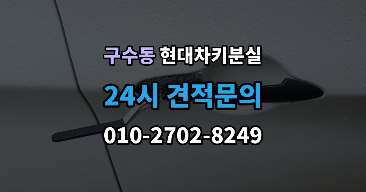 구수동 현대 차키 분실 도어락은 반응하는데 시동이 멎칠 때