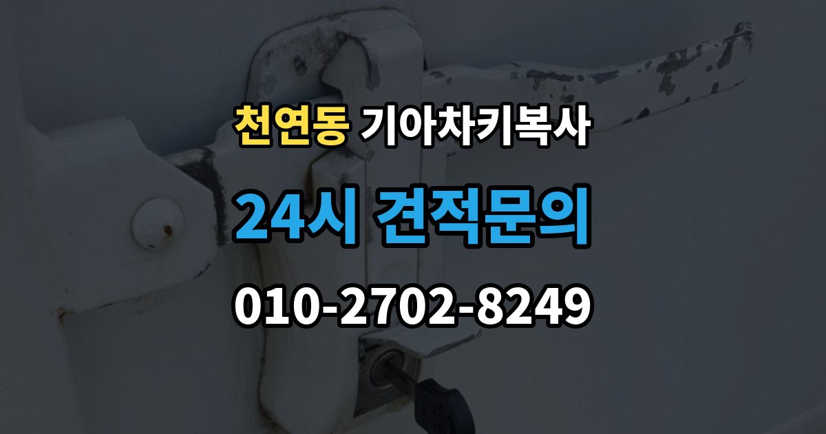 천연동 기아 차키 복사 차문만 열리는 키와 시동키 구분하는 법