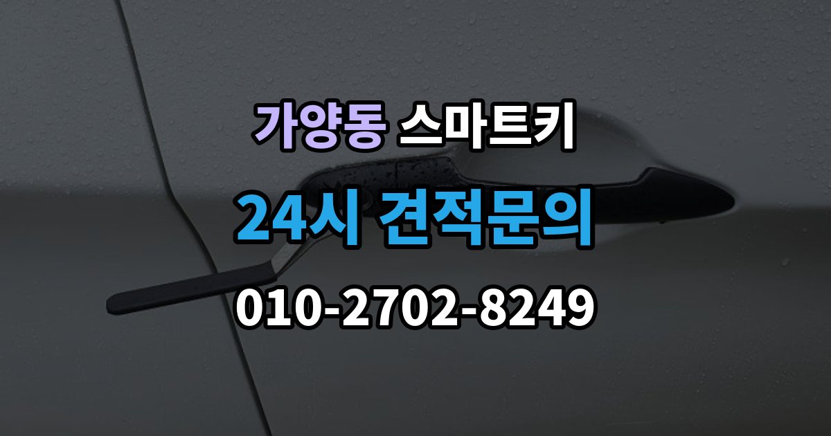 서울 강서구 가양동 스마트키 교체 비용이 달라지는 이유