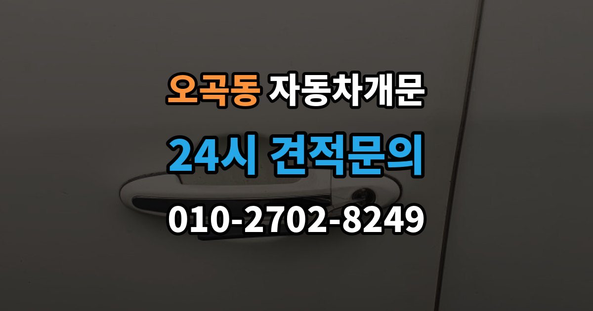 서울 강서구 오곡동 차 문 잠겼을 때 문 파손 없이 여는 절차 살펴보기