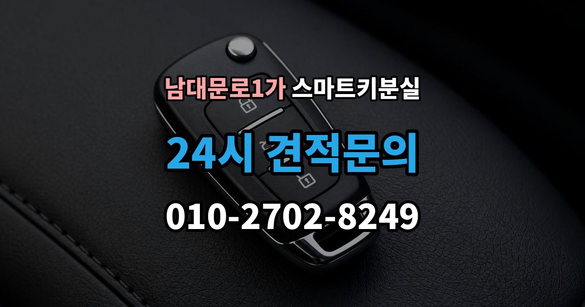 남대문로1가 스마트키 분실 예비키 없이 남았을 때 이동 수단부터 생각하기