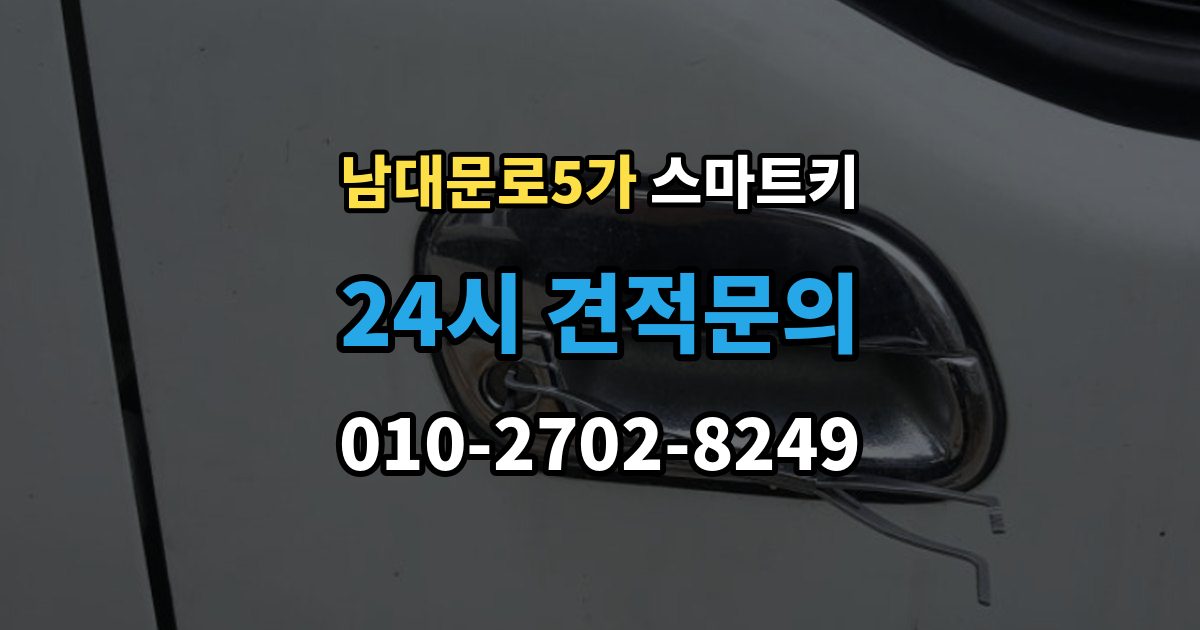 남대문로5가 스마트키 분실 대비를 위해 미리 해둔 일