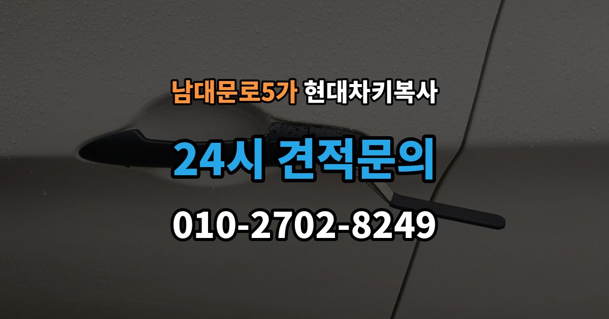 남대문로5가 현대 차키 복사 현대 차량 키 종류별 호환성 체크