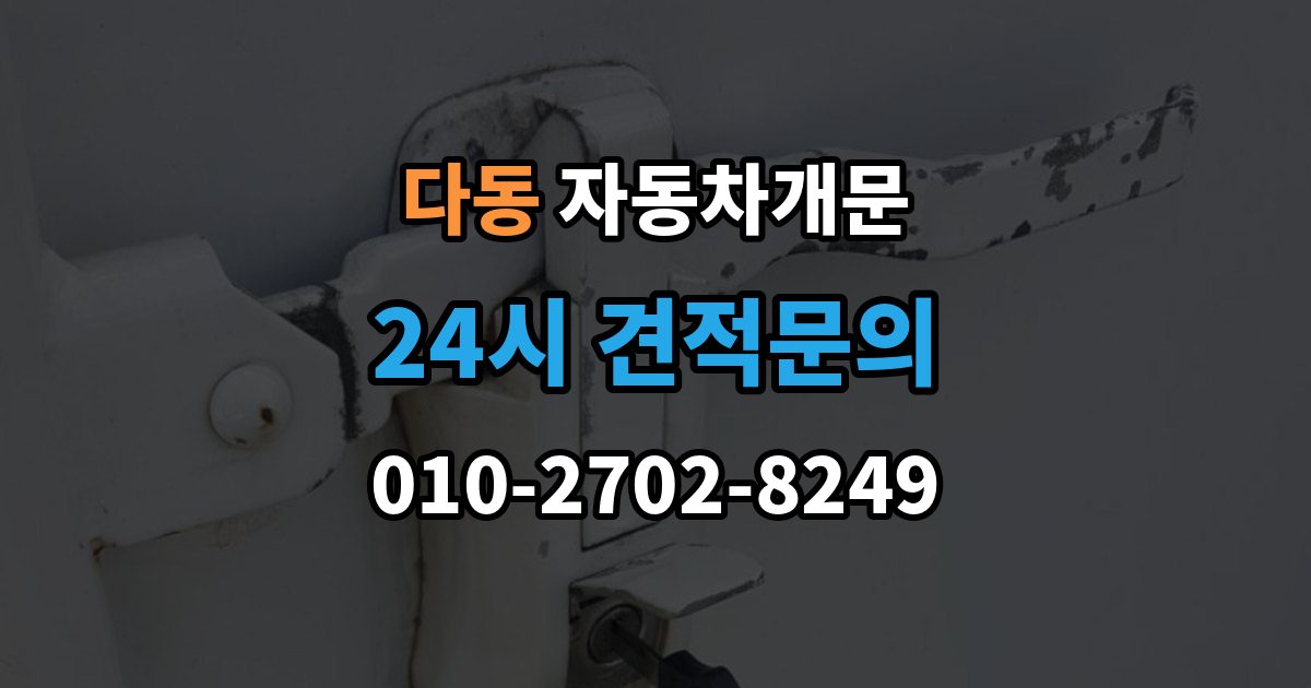 다동 차 문 잠겼을 때 잠금 해제 후 재발생 방지하는 습관