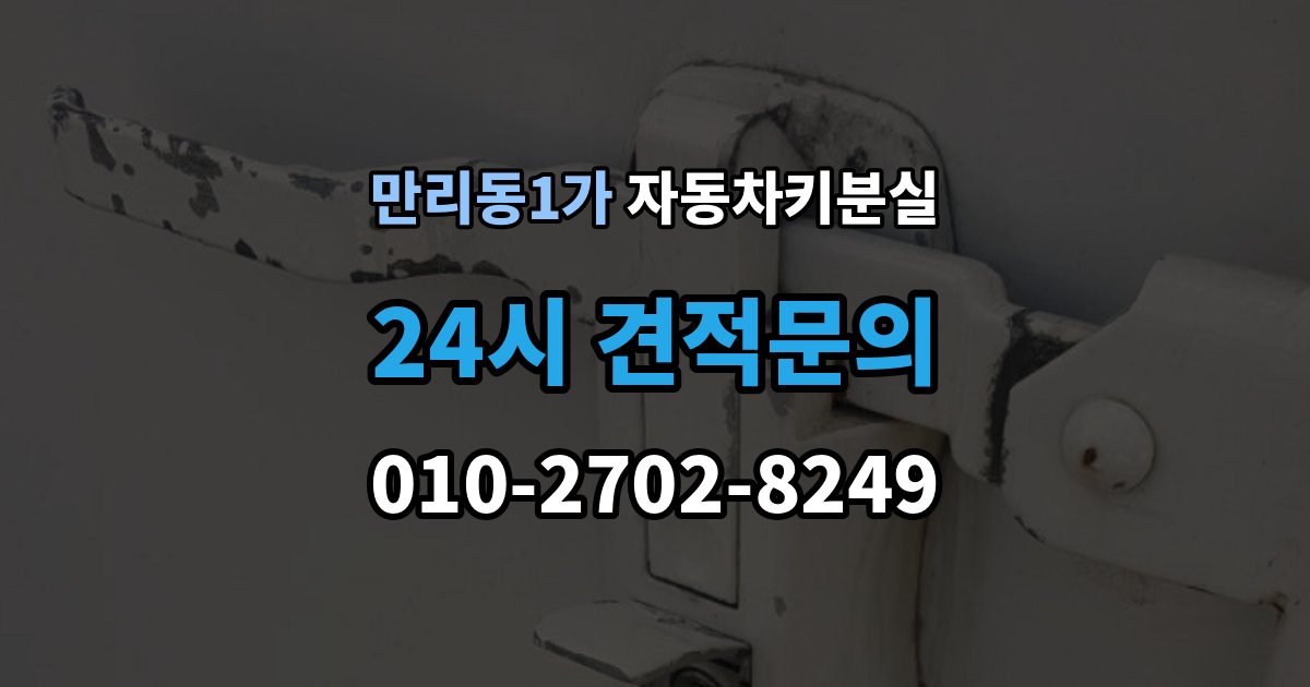 만리동1가 차 키 잃어버렸을 때 가장 먼저 해야 할 안전 조치