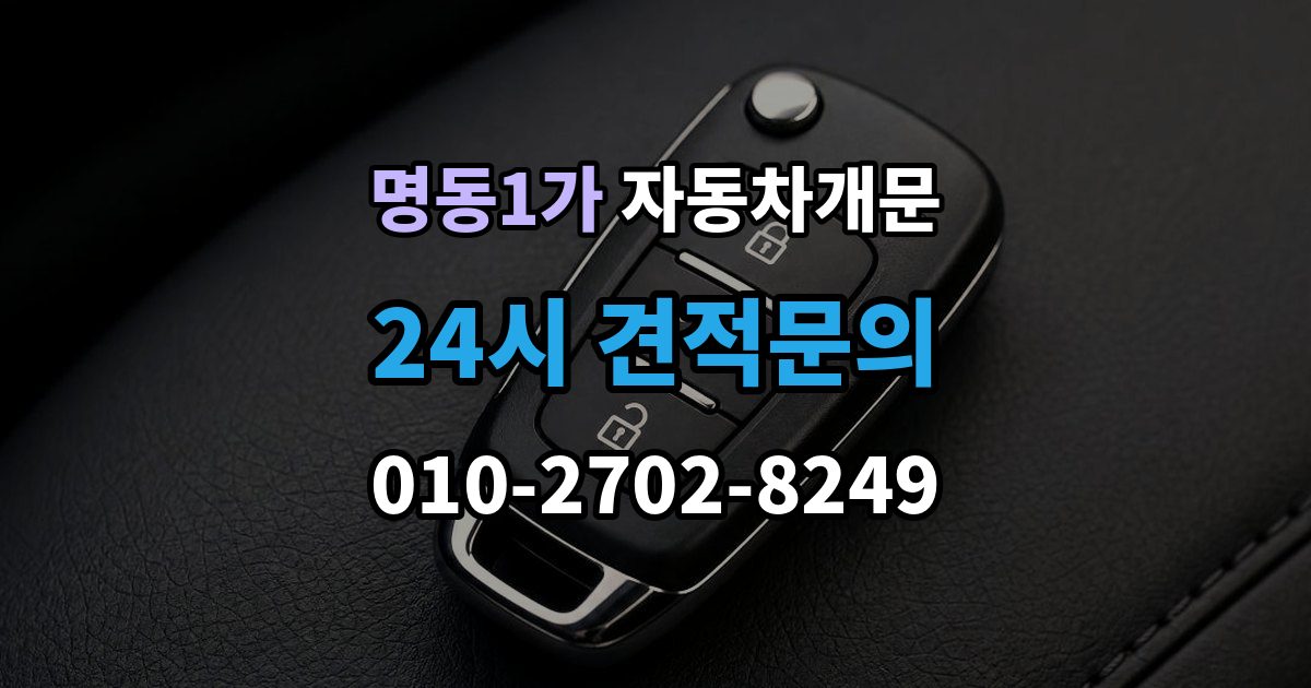 명동1가 차 문 잠겼을 때 고속도로 휴게소에서 잠겼을 때 대응