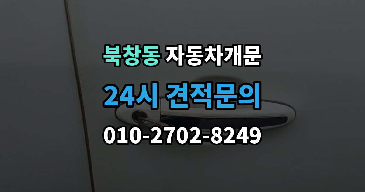 북창동 차 문 잠겼을 때 보험사 긴급출동과 전문업체 비교