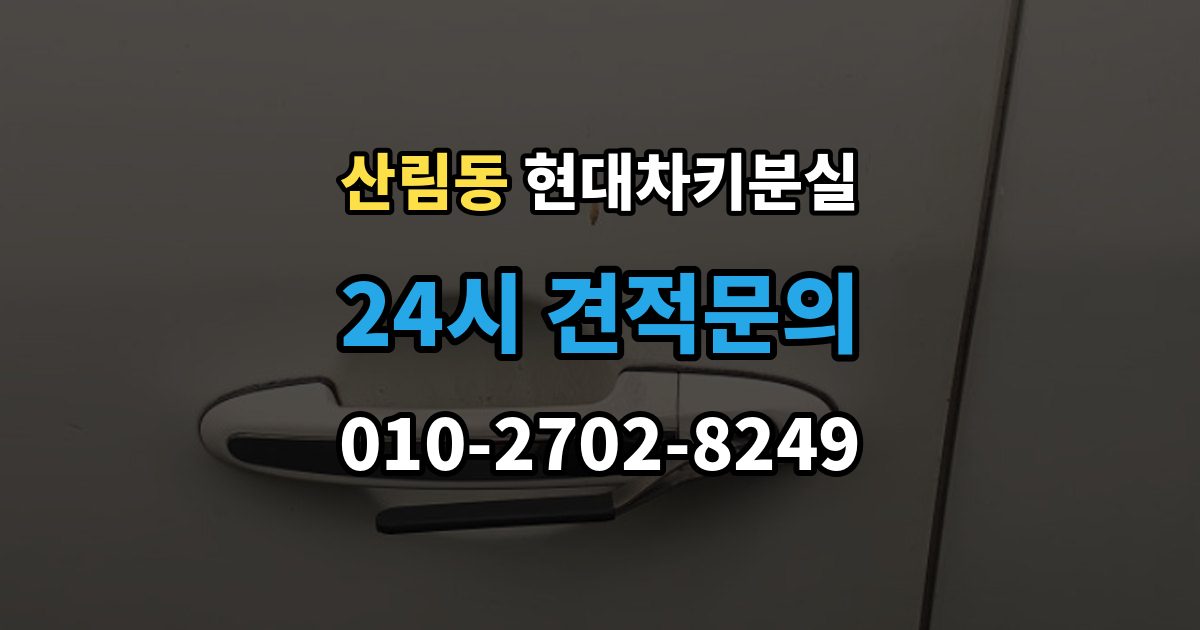 산림동 현대 차키 분실 차문은 열리지만 키 인식이 안 될 때