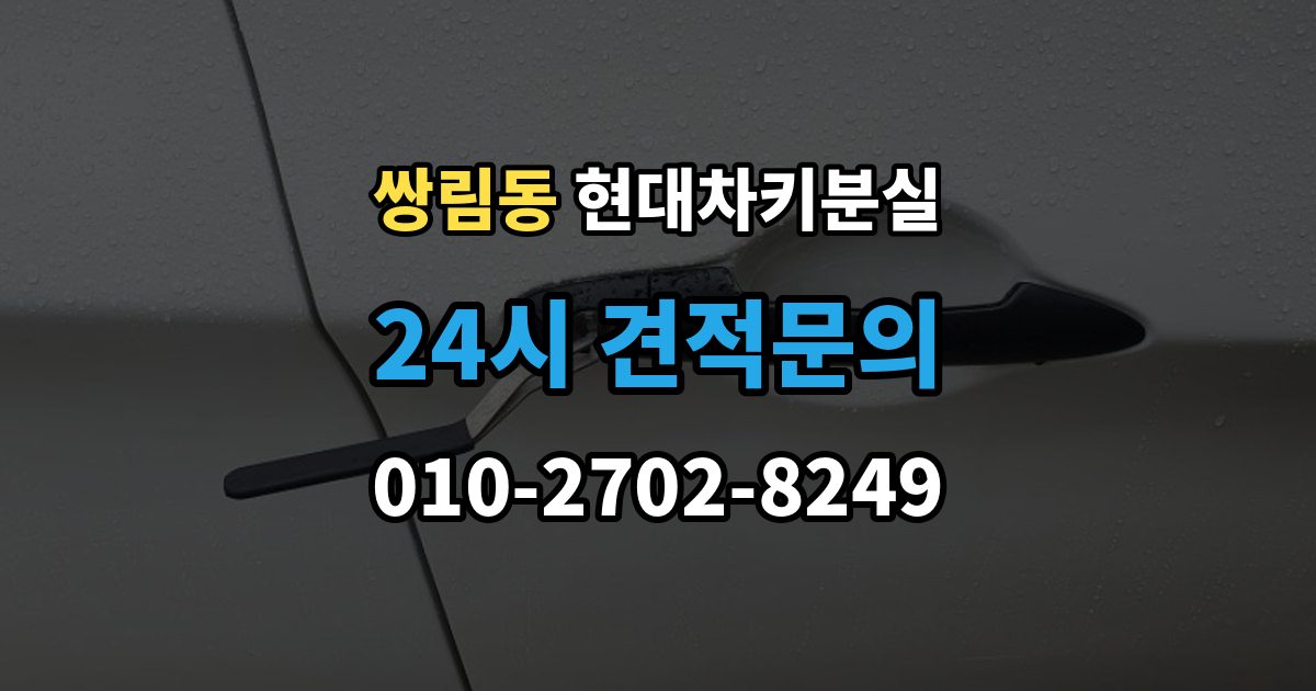 쌍림동 현대 차키 분실 출장 안내 - 디지털키 연동 모델과 확인 범위 정리