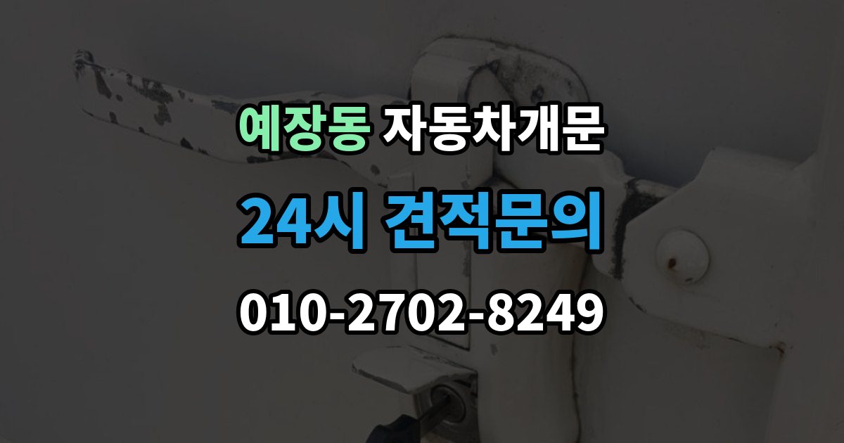 예장동 자동차 문 잠김 잠금 상태를 스스로 점검하는 방법