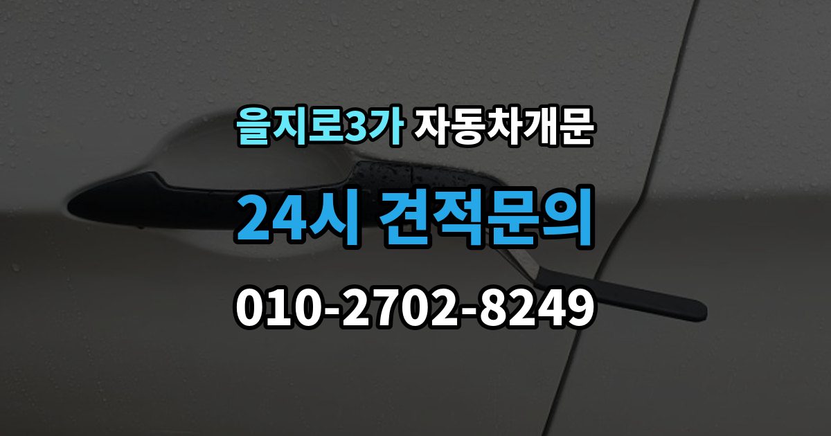 을지로3가 자동차 문 잠김 겨울철 결빙으로 인한 잠김과 구분하는 법