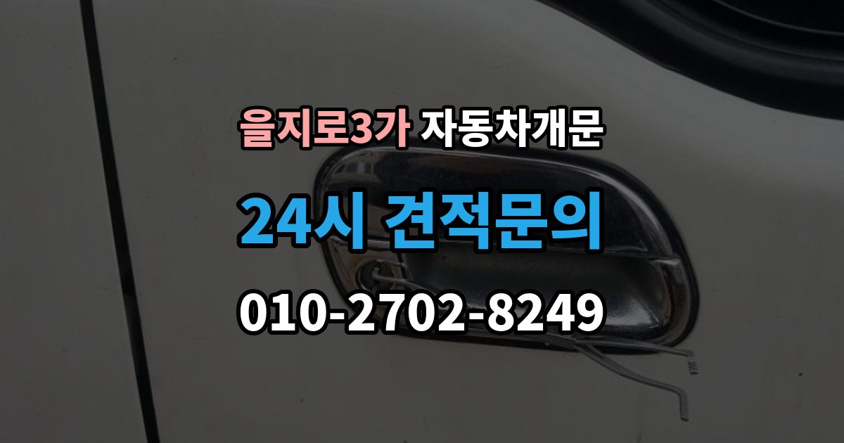 을지로3가 차 문 잠겼을 때 보험사 긴급출동과 전문업체 비교