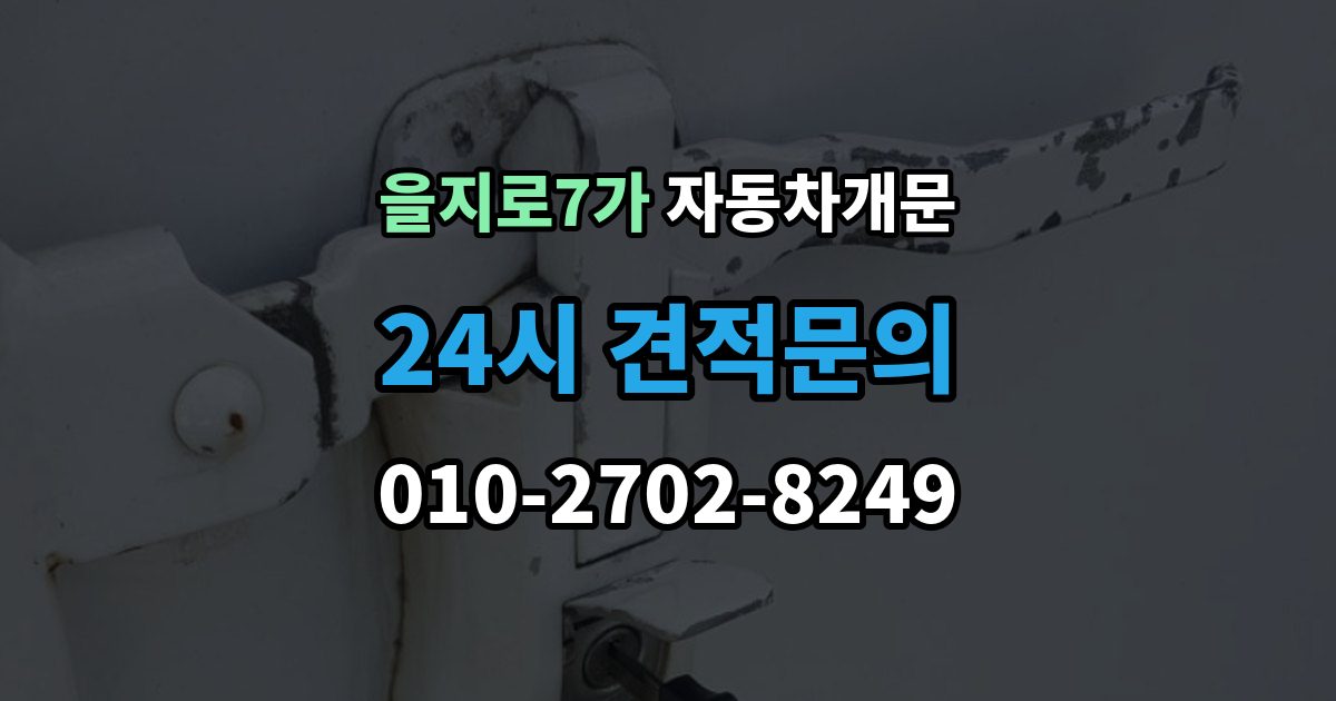 을지로7가 차 문 잠겼을 때 잠금 해제 후 재발생 방지하는 습관