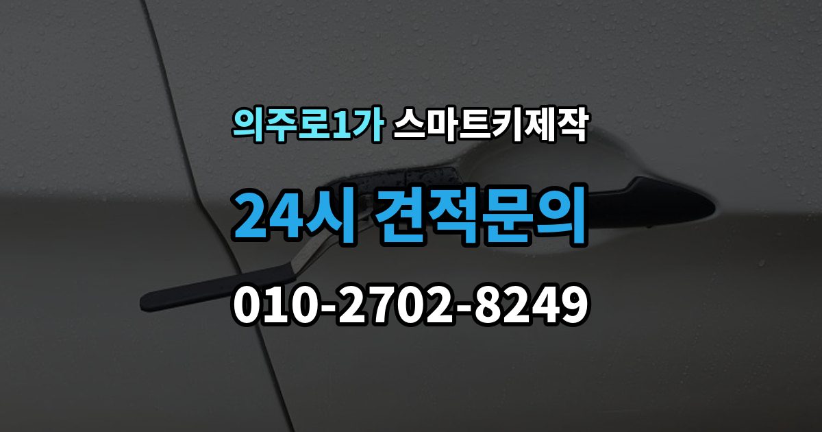 의주로1가 스마트키 제작 주차된 장소에서 바로 가능한 작업 범위