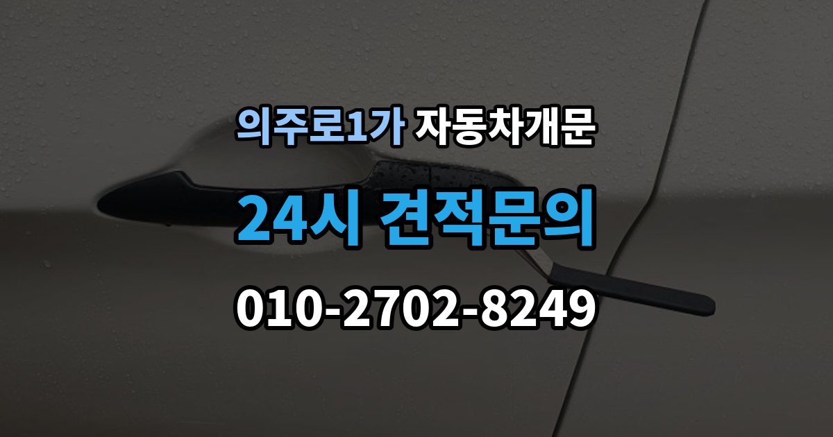 의주로1가 자동차 문 잠김 여러 번 반복될 때 의심해야 할 원인