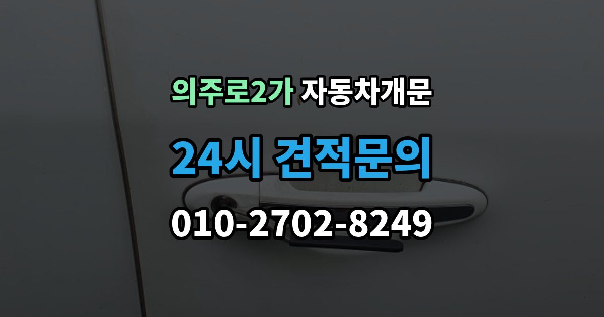 의주로2가 차 문 잠겼을 때 시동 걸린 채 잠겼을 때 확인할 점