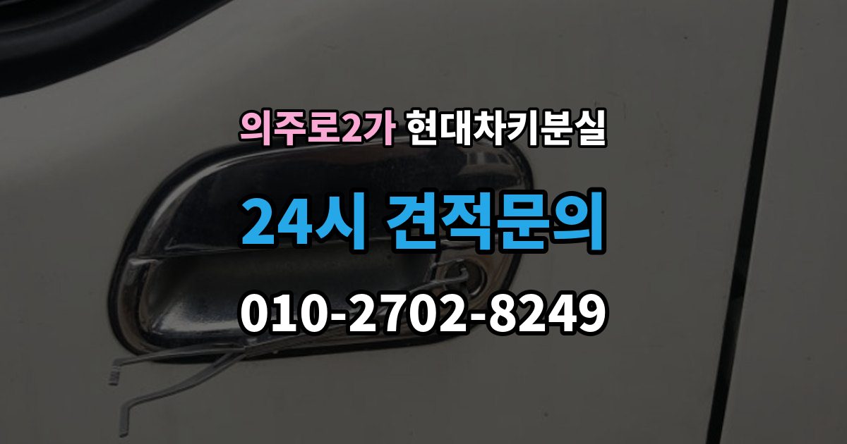 의주로2가 현대 차키 분실 출장 안내 - 서비스센터 방문 전에 준비하면 좋은 서류