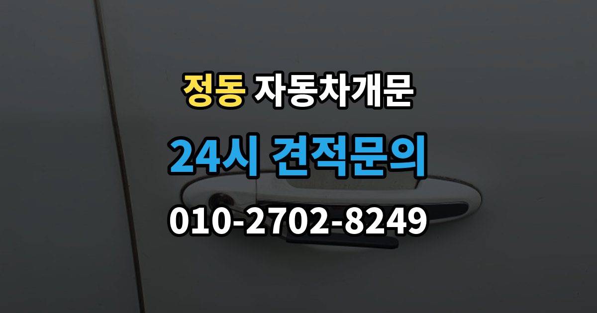 서울 중구 정동 자동차 문 잠김 차량 내부에 사람이 있을 때 우선 조치