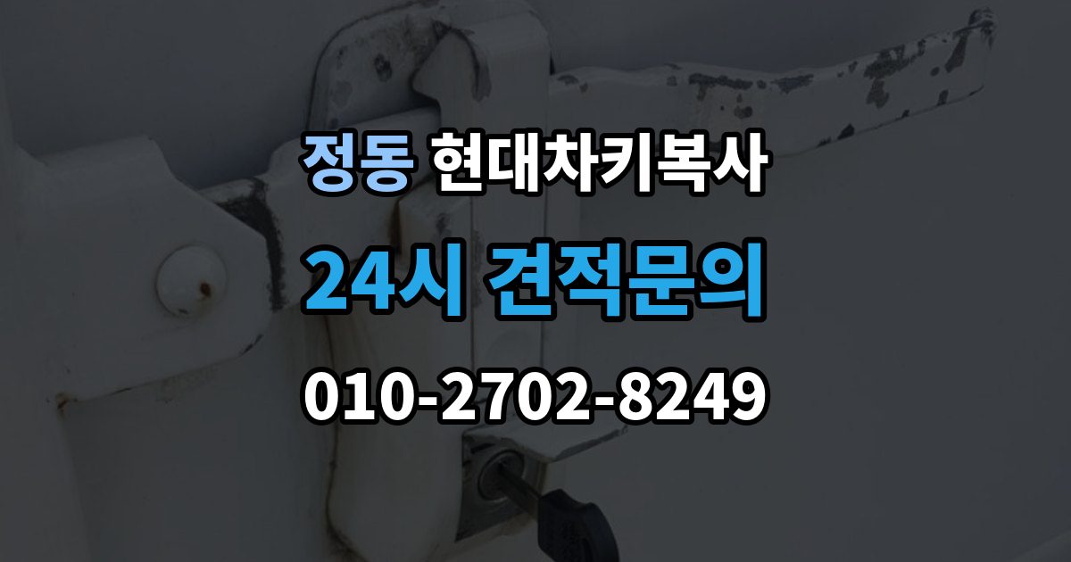 서울 중구 정동 현대 차키 복사 예비키 없이 진행하려면 필요한 절차