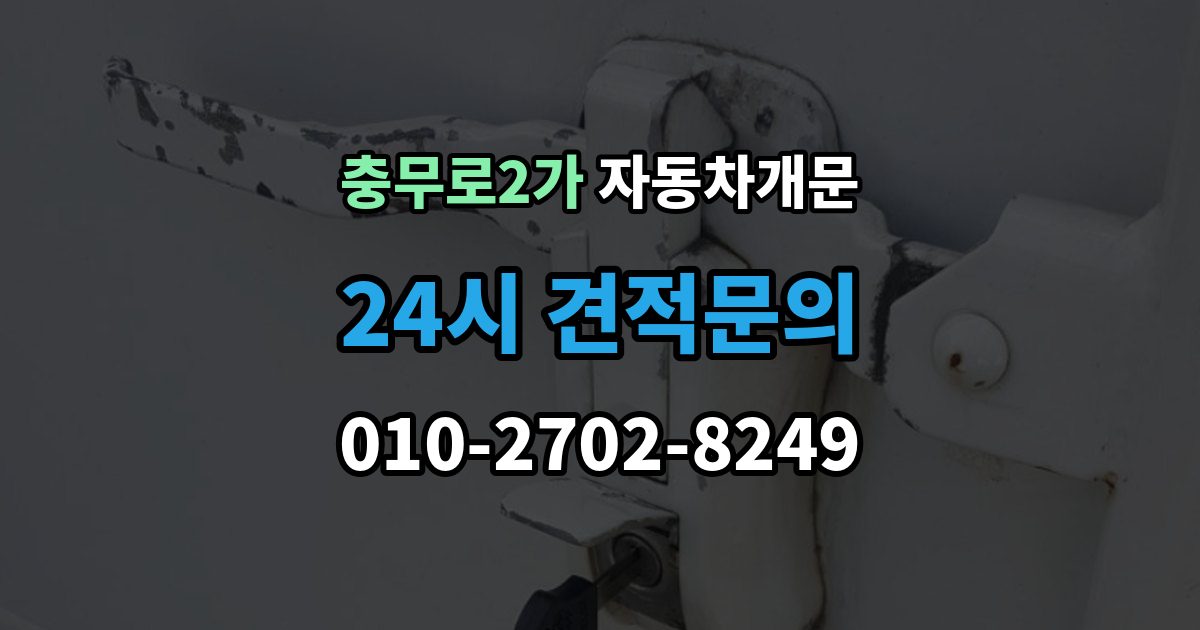 충무로2가 차 문 잠겼을 때 시동 걸린 채 잠겼을 때 확인할 점
