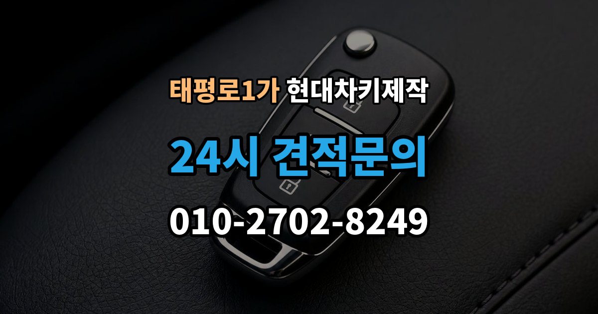 서울 중구 태평로1가 현대 차키 제작 출장 안내 - 차량 잠금 상황에서 먼저 확인할 점