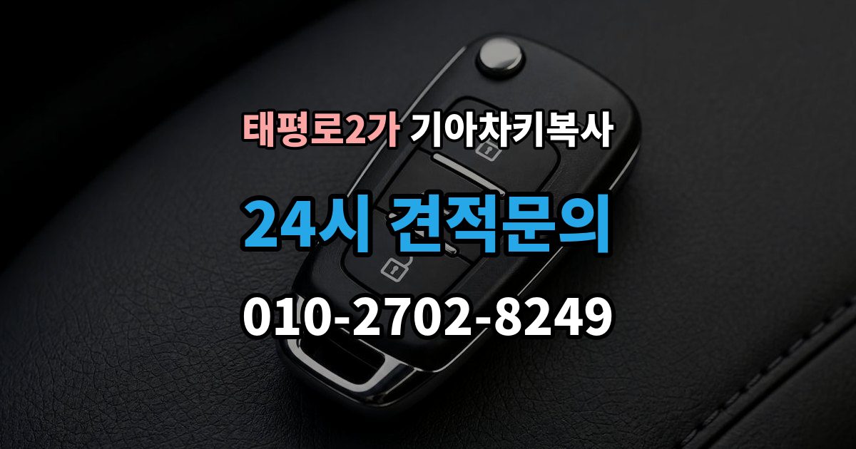 서울 중구 태평로2가 기아 차키 복사 출동 서비스로 해결되는 긴급 상황