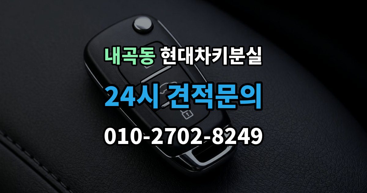 서초구 내곡동 현대 차키 분실 키 한 개만 남았을 때 예방해야 할 일