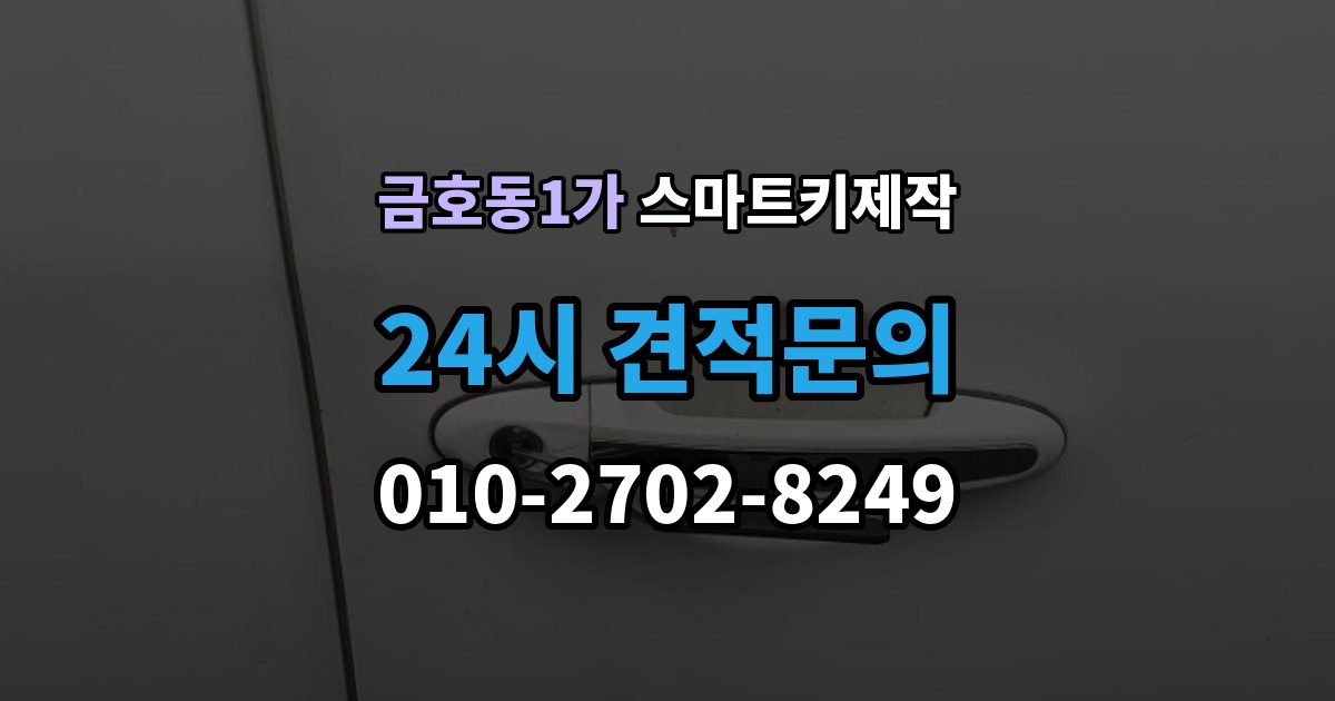 금호동1가 스마트키 제작 견인 필요 여부 확인할 점