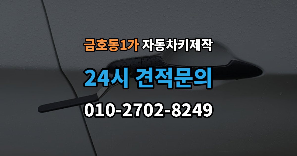 금호동1가 자동차키 제작 수입차 의뢰 전 알아둘 가능 범위