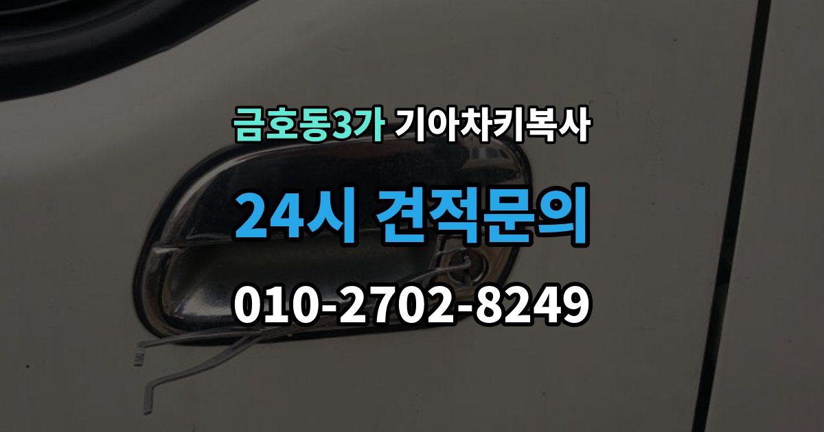 금호동3가 기아 차키 복사 현장 방문으로 가능한 상황과 제한