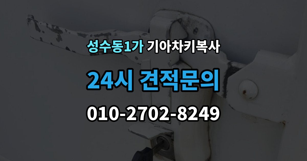 성수동1가 기아 차키 복사 분실 전후 준비 서류와 인증 절차
