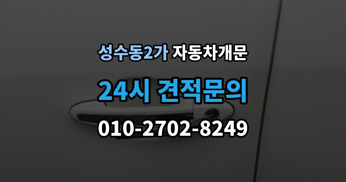 성수동2가 차 문 잠겼을 때 문 파손 없이 여는 절차 살펴보기