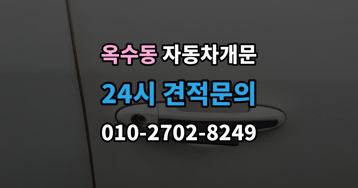 옥수동 자동차 문 잠김 긴급출동 서비스와 비교했을 때 차이