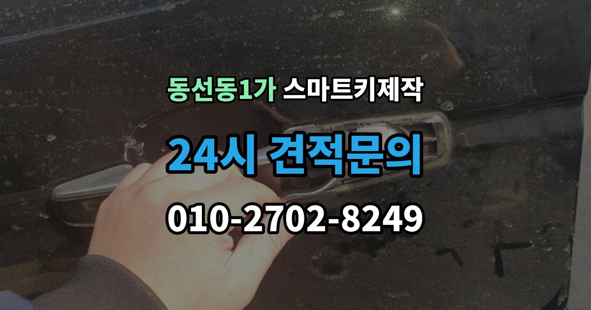동선동1가 스마트키 제작 보증서와 등록증 준비가 필요한 경우