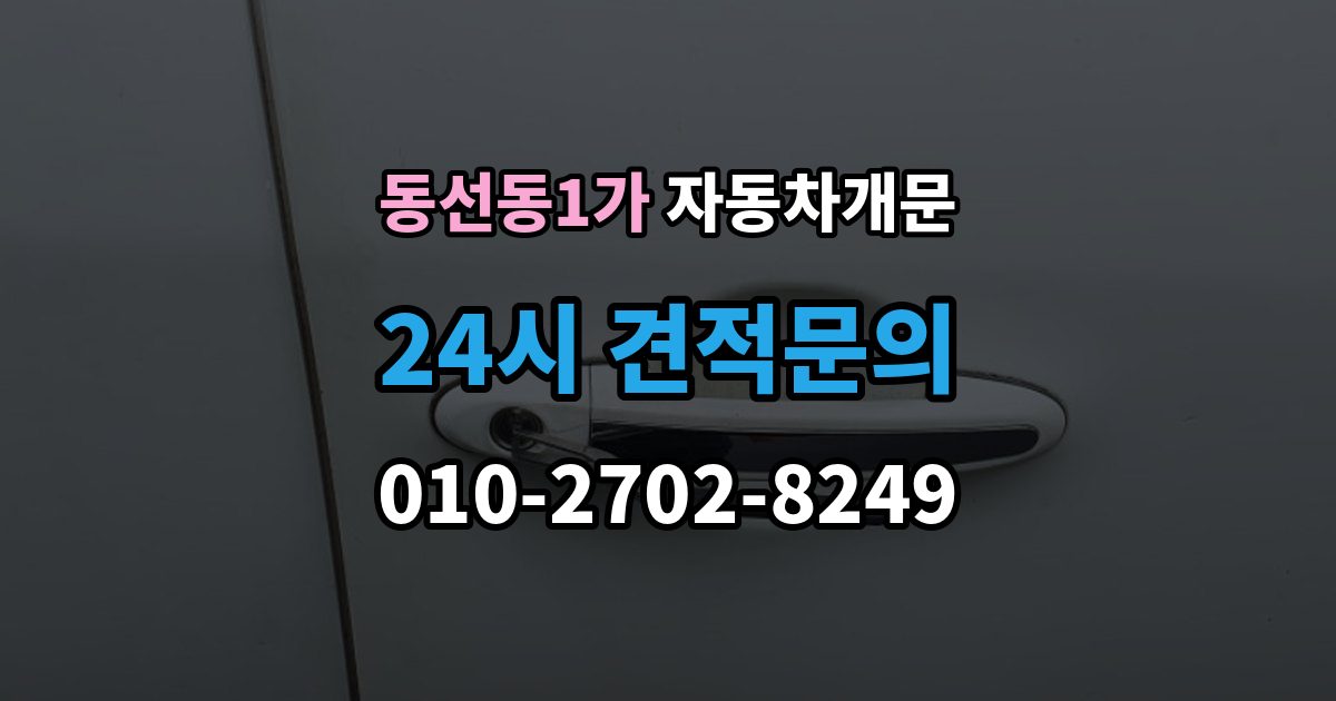 동선동1가 차 문 잠겼을 때 창문이 살짝 열려 있을 때 대처법