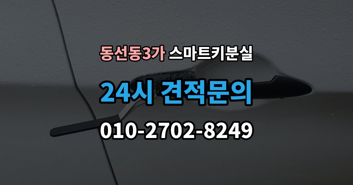 동선동3가 스마트키 분실 새 키 제작 전 등록 정보 점검이 중요한 이유