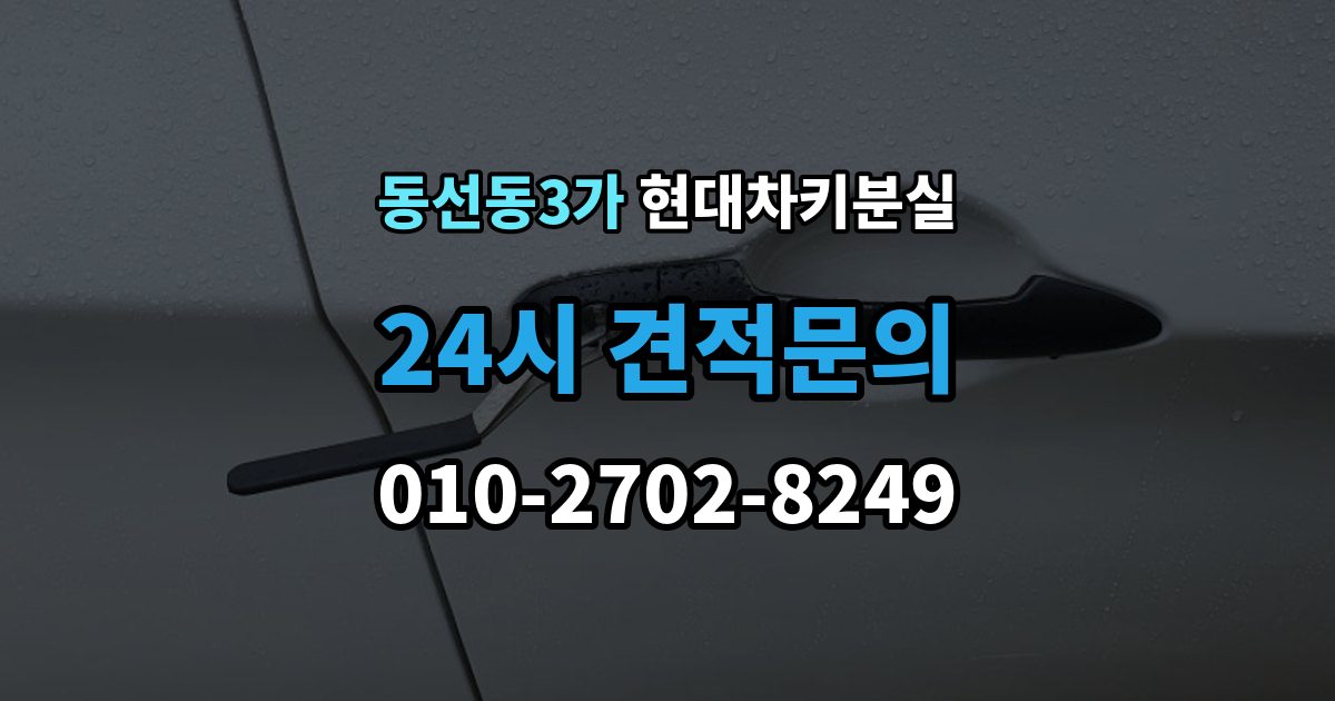 동선동3가 현대 차키 분실 출장 안내 - 차 안에 두고 나온 경우와 실제 분실 구분법