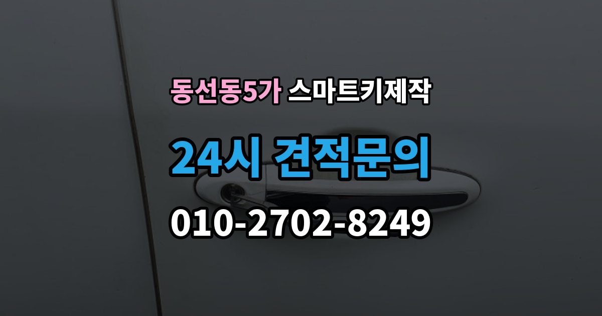 동선동5가 스마트키 제작 주차된 장소에서 바로 가능한 작업 범위