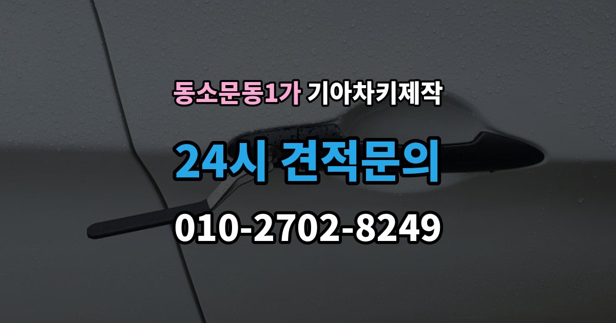 동소문동1가 기아 차키 제작 출장 안내 - 예비키 추가 제작을 활용하는 경우