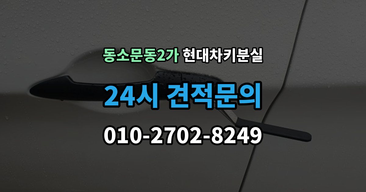 동소문동2가 현대 차키 분실 출장 안내 - 도어락은 반응하는데 시동이 멎칠 때