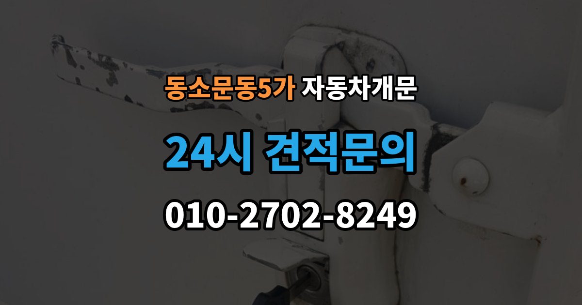 동소문동5가 차 문 잠겼을 때 여벌열쇠 위치를 미리 확인해야 하는 이유