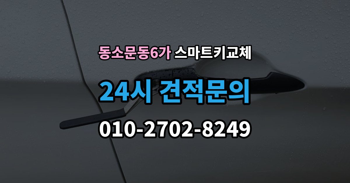 동소문동6가 스마트키 교체 재등록과 단순 복제 차이 알아보기