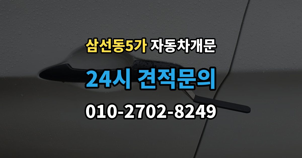 삼선동5가 차 문 잠겼을 때 잠금 해제 후 재발생 방지하는 습관