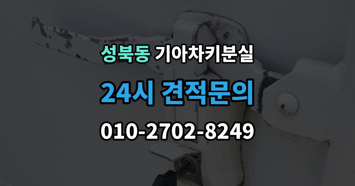 성북구 성북동 기아 차키 분실 출장 안내 - 새 키 발급 전에 꼭 확인할 차량 정보