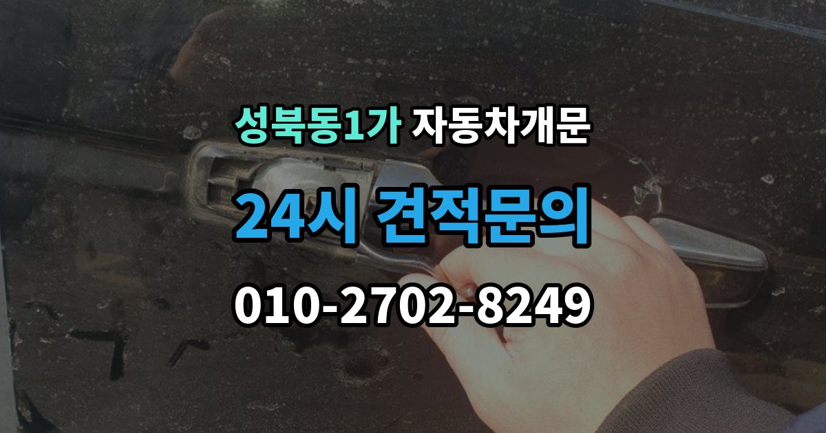 성북동1가 자동차 문 잠김 잠금 상태를 스스로 점검하는 방법