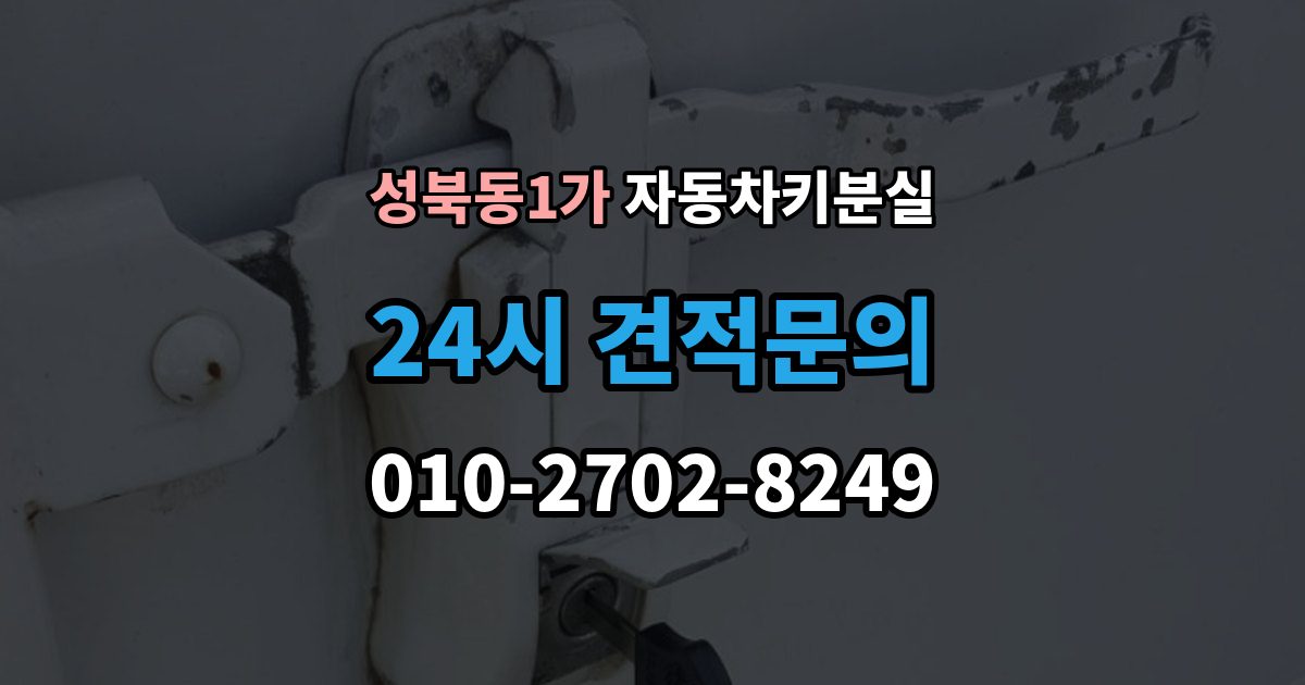 성북동1가 차 키 잃어버렸을 때 스마트키와 일반키에 따라 달라지는 대응