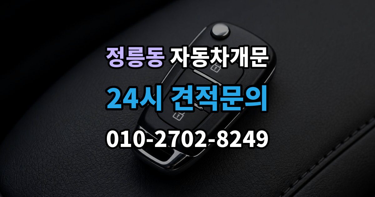 정릉동 차 문 잠겼을 때 보험사 긴급출동과 전문업체 비교